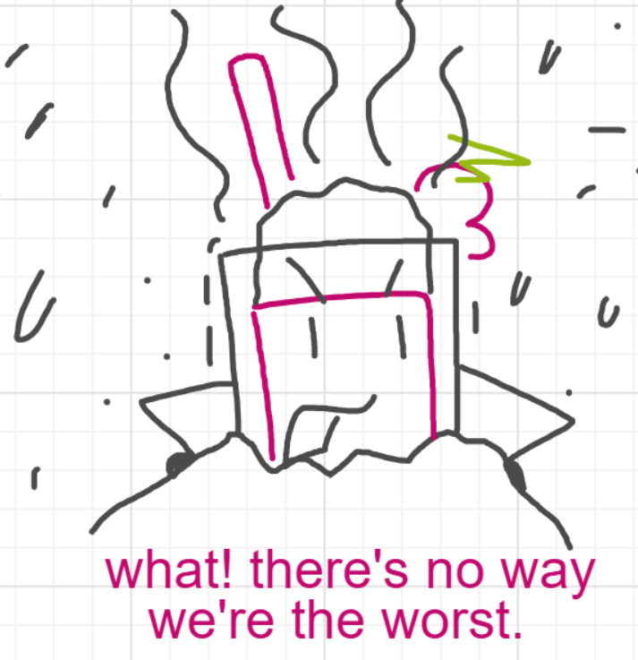 A panel from I've Been Everywhere, Man, episode nine of the Board Boards object show by Furretwalk/WalkingFurret.